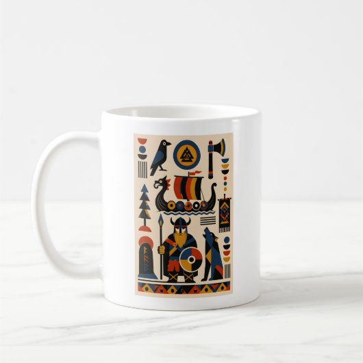 Nordic Legends – Geometric Art Mug コーヒーマグカップ (左)