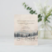 Nordic Minimal Watercolor Snow Landscape Christmas シーズンポストカード (スタンド正面)