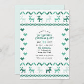 Nordic Mint Ugly Sweater Christmas Party 招待状 (正面/裏面)
