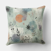 Nordic Mist Botanical Throw Pillow クッション (裏面)