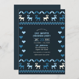 Nordic Night Sky Ugly Sweater Christmas Party 招待状