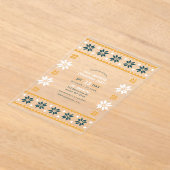 Nordic Night Ugly Sweater Christmas Party アクリル招待状 (レイダウン)