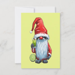 Nordic Nisse Gnome Gonk Holding A Glass Of‎ Lime  招待状