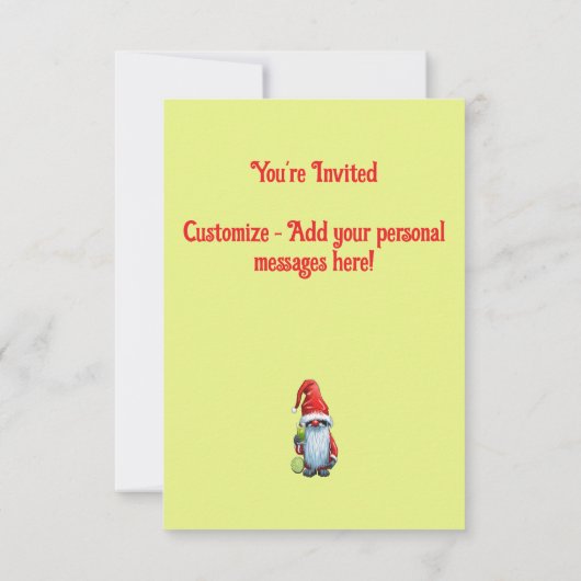 Nordic Nisse Gnome Gonk Holding A Glass Of‎ Lime  招待状 (裏面)