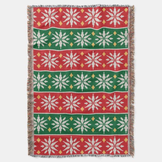 Nordic Noel Knit スローブランケット (正面縦)