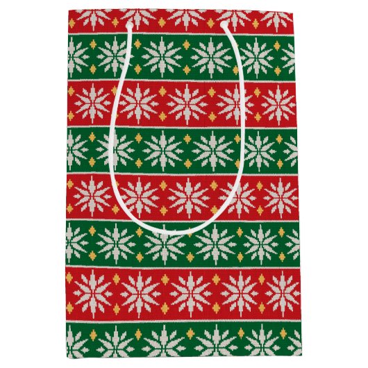 Nordic Noel Knit ミディアムペーパーバッグ (正面)