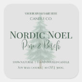 Nordic Noel Pine & Birch Candle Label スクエアシール (正面)