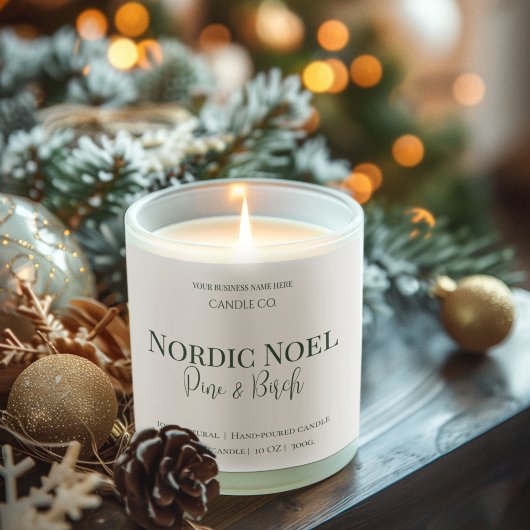 Nordic Noel Pine & Birch Candle Label スクエアシール