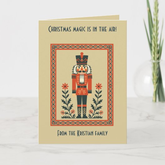 Nordic Nutcracker Toy Soldier Christmas Minimal St カード (正面)