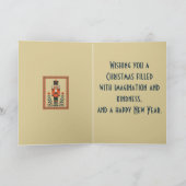 Nordic Nutcracker Toy Soldier Christmas Minimal St カード (内部)