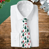 Nordic Pine Forest Christmas Pattern Men's ネクタイ