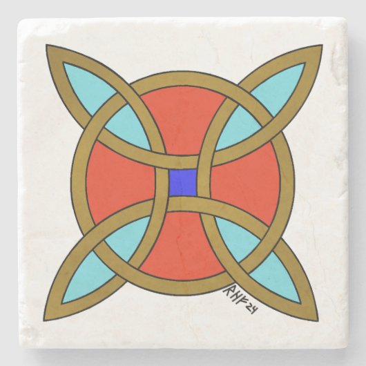 Nordic Protection from Witchcraft or Witch's Knot ストーンコースター (正面)