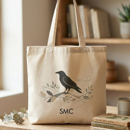 Nordic Raven Bird Art Minimalist Nature Lover Gift トートバッグ