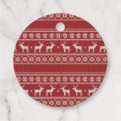 Nordic Reindeer Knit Pattern Personalized フェイバータグ (裏面)