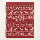 Nordic Reindeer Knit Pattern Personalized プランナー手帳 (正面)