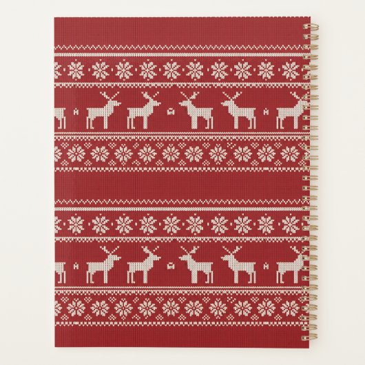 Nordic Reindeer Knit Pattern Personalized  プランナー手帳 (裏面)