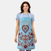 Nordic Rosemaling Apron, Mother's Love エプロン (着用した状態)
