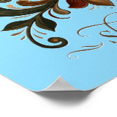 Nordic Rosemaling Poster, Skogens Sjel Scandinavia ポスター (角)