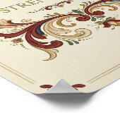 Nordic Rosemaling Poster, “Stillness is Strength”  ポスター (角)