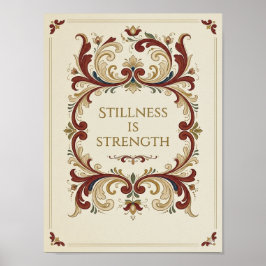 Nordic Rosemaling Poster, “Stillness is Strength”  ポスター