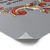 Nordic Rosemaling Poster, Wisdom Quote Wall Art ポスター (角)