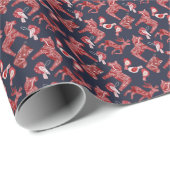 Nordic Scandi Pattern Folk Dala Horse Christmas ラッピングペーパー (ロールコーナー)