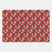 Nordic Scandinavian Bear Pattern Christmas  ラッピングペーパーシート (正面3)
