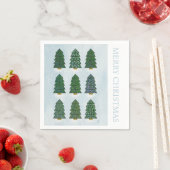 Nordic Scandinavian Geometric Christmas Trees スタンダードカクテルナプキン (インサイチュ)