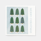 Nordic Scandinavian Geometric Christmas Trees スタンダードカクテルナプキン (正面)