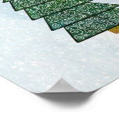 Nordic Scandinavian Geometric Christmas Trees ポスター (角)