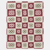 Nordic Snowflake Crochet  フリースブランケット (正面)