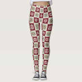 Nordic Snowflake Fair Isle Christmas Pattern レギンス (正面)