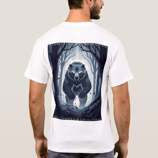Nordic Spirit Bear T-Shirt - Mystical Forest Guard Tシャツ (裏面)