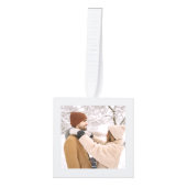 Nordic Stocking Scandinavian Pattern Personalized キューブオーナメント (正面)