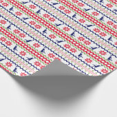 Nordic Style Basketball Player Christmas ラッピングペーパー (角)