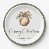 Nordic Style Christmas Personalized Family Table  ペーパープレート (正面)