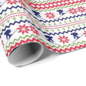 Nordic Style Downhill Snow Ski Christmas ラッピングペーパー (ロールコーナー)