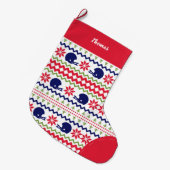 Nordic Style Football Helmut Pattern Christmas ラージクリスマスストッキング (正面 (吊り時))