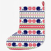 Nordic Style Football Helmut Pattern Christmas ラージクリスマスストッキング (裏面)