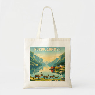 Nordic Summer – Vintage Scandinavian Fjord Travel トートバッグ