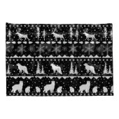 Nordic Sweater White Winter Animals Black 枕カバー (裏面-右)