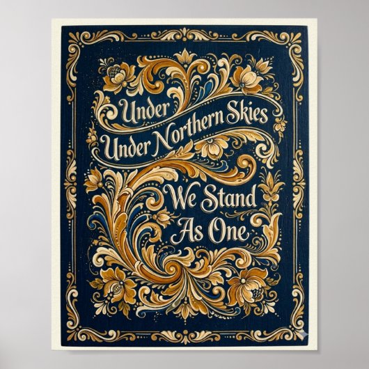 Nordic Telemark Rosemaling Art Poster ポスター (正面)