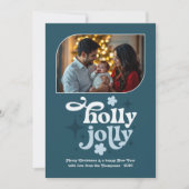 Nordic Twilight Modern Blue Christmas Photo シーズンカード (正面)