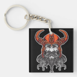 Nordic Valhalla Viking Illustration Art キーホルダー