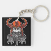 Nordic Valhalla Viking Illustration Art キーホルダー (裏面)