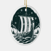 Nordic Viking Longship Christmas Ornament セラミックオーナメント (右)