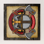 Nordic Viking Warrior ADD NAME Norse Axe Norsemen ジグソーパズル (横)