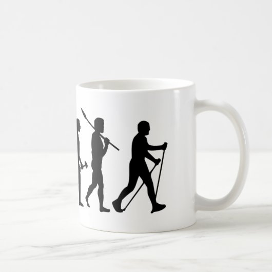 Nordic Walking Evolutionstheorie des Gehens コーヒーマグカップ (右)