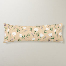 Nordic white Floral ボディピロー