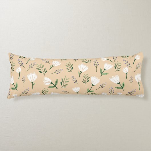 Nordic white Floral ボディピロー (正面)
